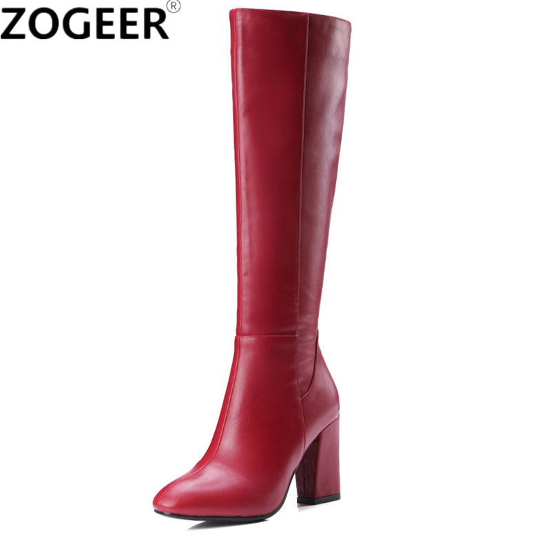 Zip Up Boots Short - Mode Rode Winter Dames Knie Hoge