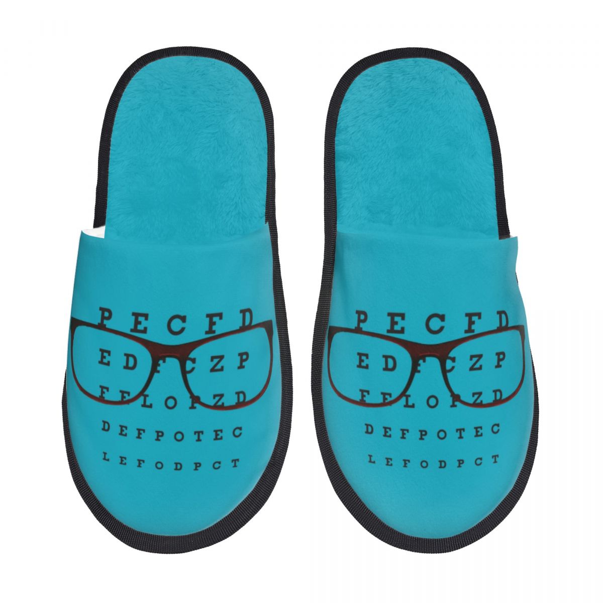 Shoes Women Chart - Aangepaste grappige bril met oogtestkaart huispantoffels