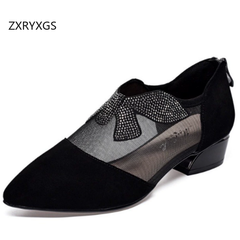 Kids Shoes Women - ZXRYXGS Frosted Schapenvacht Mesh Sandalen Strass