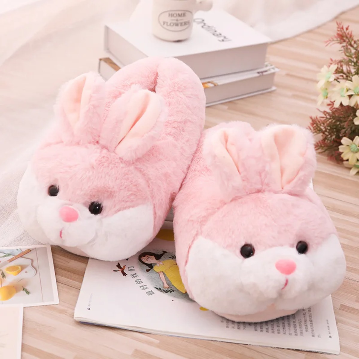 Women Shoes For Winter - Vrouwen Huis Bont Slippers Casual Schattig