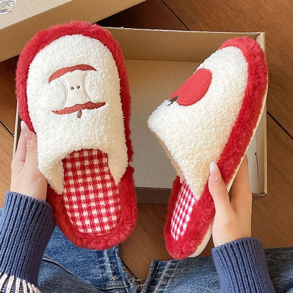 Women Shoes For Winter - Mode Grid Stripe Schattige Slippers Antislip