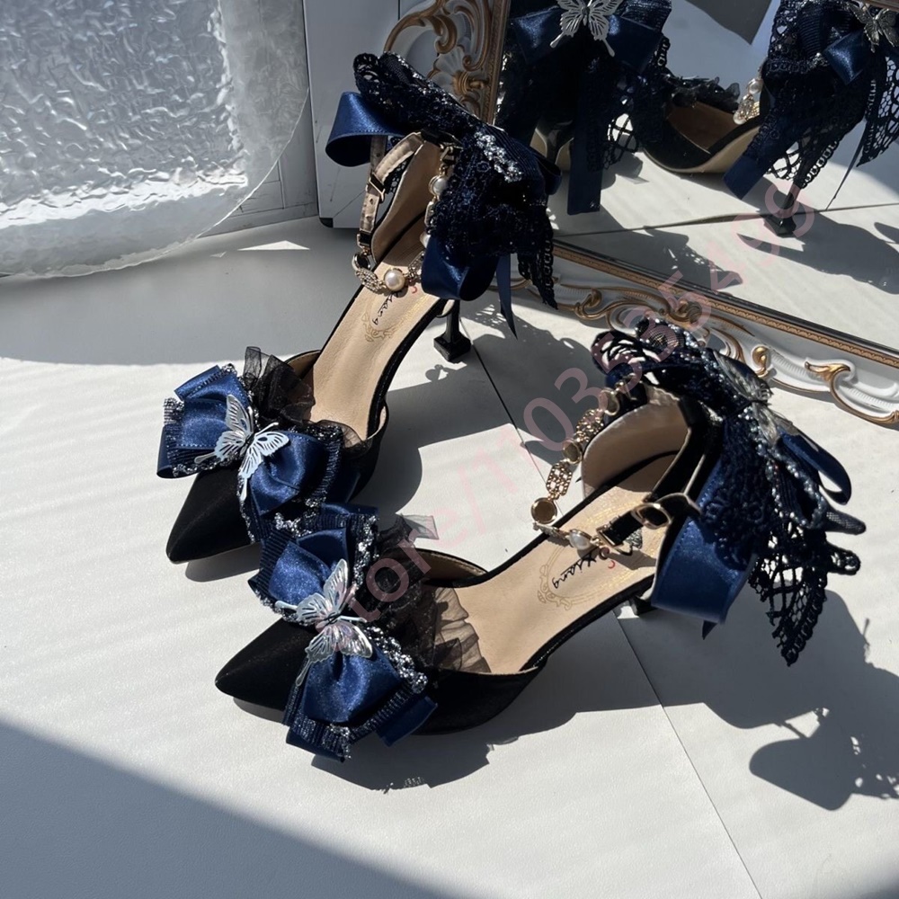 2026 Nieuwe satijnen pumps met - Women'S Shoes Navy Blue recensie en prijs