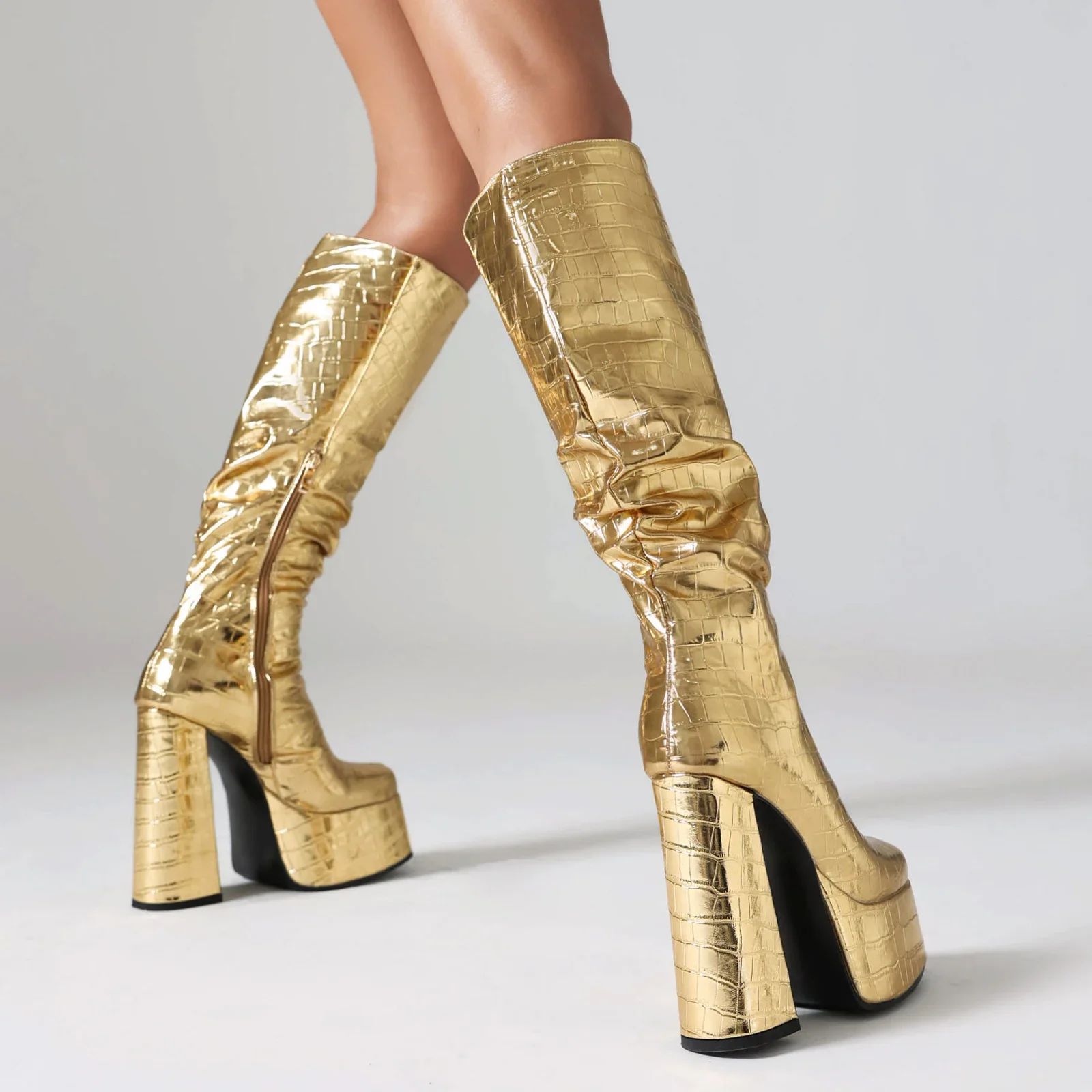 Glanzend Zilver Vrouwen Geploo - Zip Up Boots Short recensie en prijs